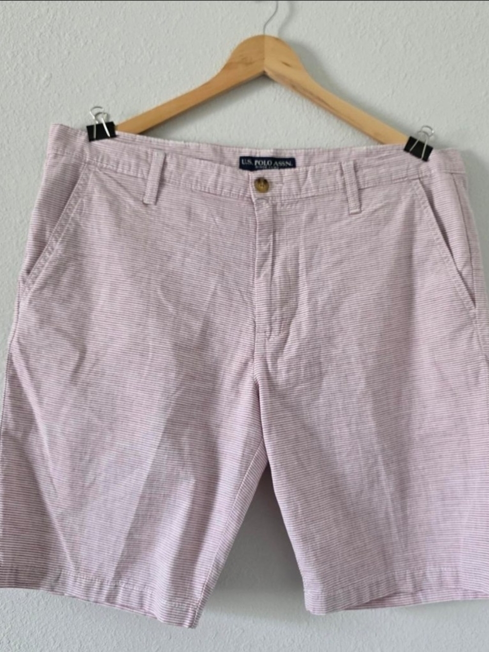 U.S. Polo Assn. Men’s Light Pink Seersucker Shorts